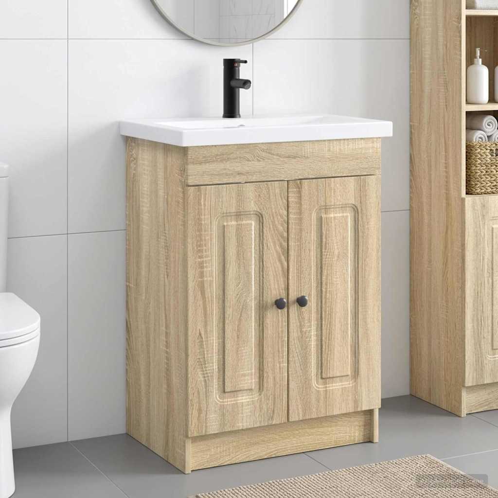 Badrumsmöbelset Sonoma-ek 78,5 x 37,5 x 81 cm Konstruerat trä