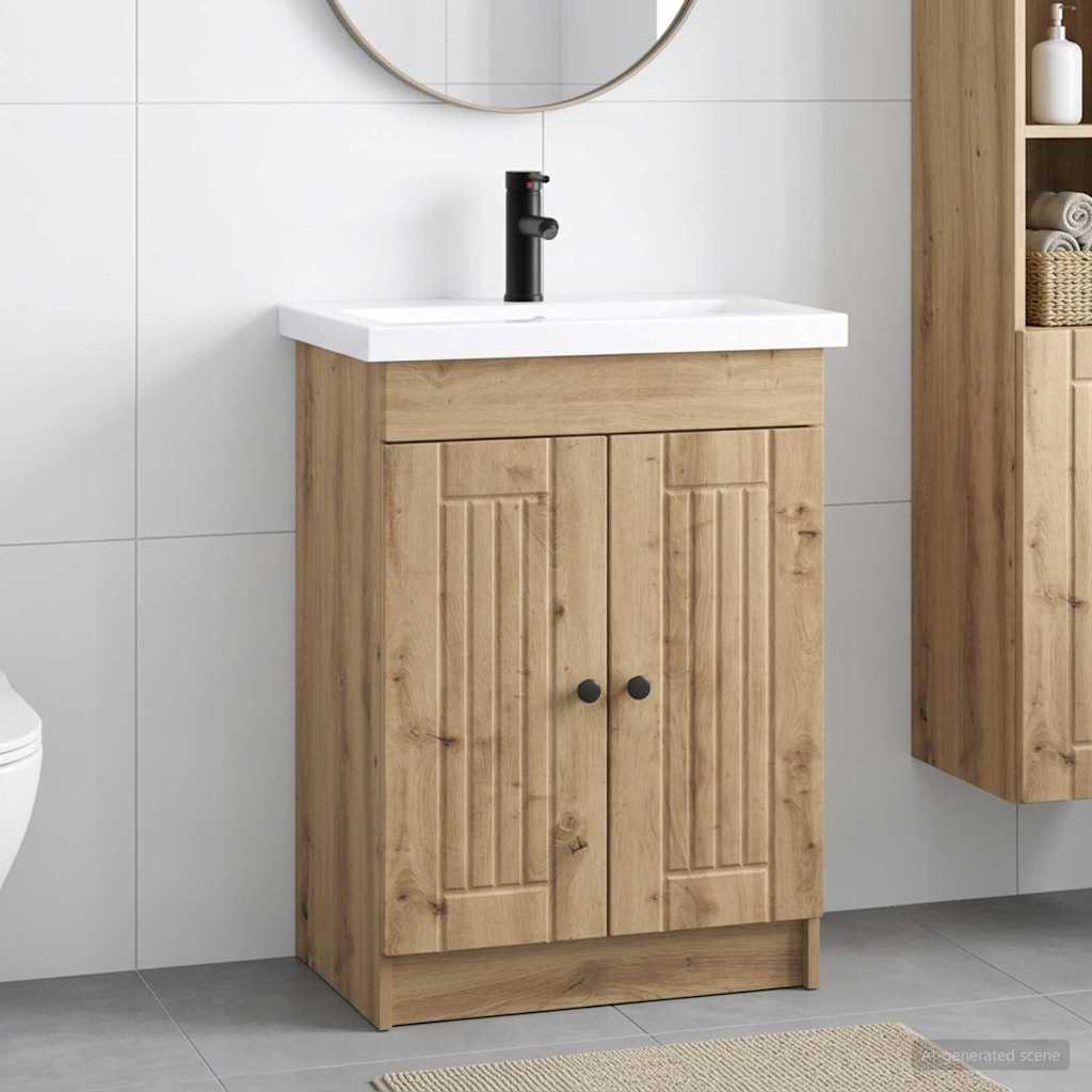Badrumsmöbelset Artisan-ek 56 x 37,5 x 81 cm Konstruerat trä