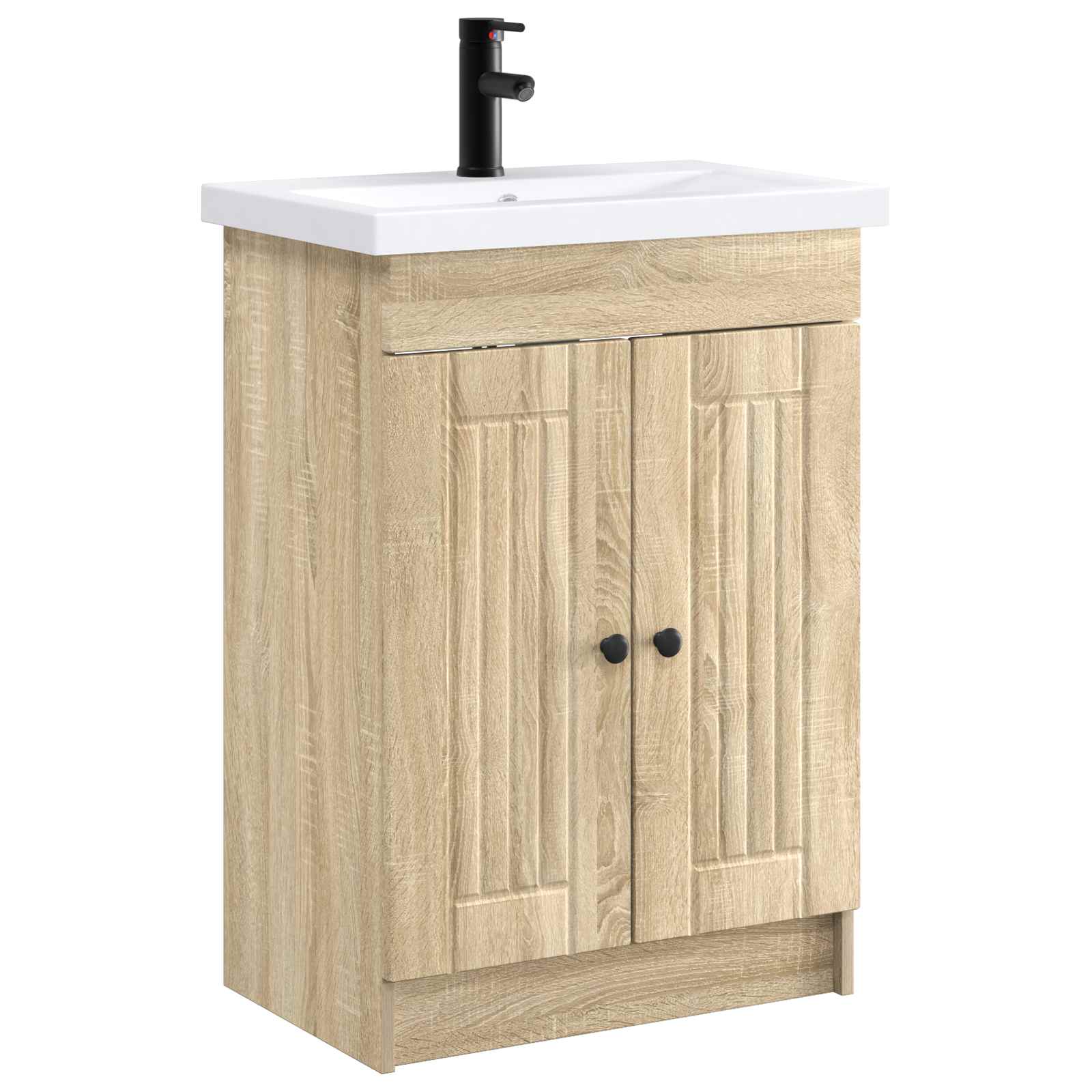 Badrumsmöbelset Sonoma-ek 78,5 x 37,5 x 81 cm Konstruerat trä