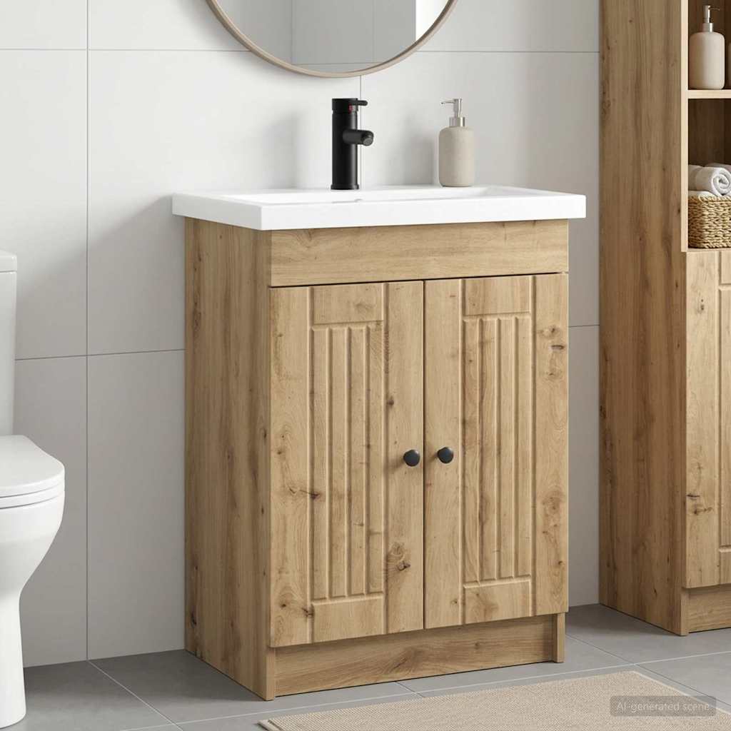 Badrumsmöbelset Artisan-ek 78,5 x 37,5 x 81 cm Konstruerat trä
