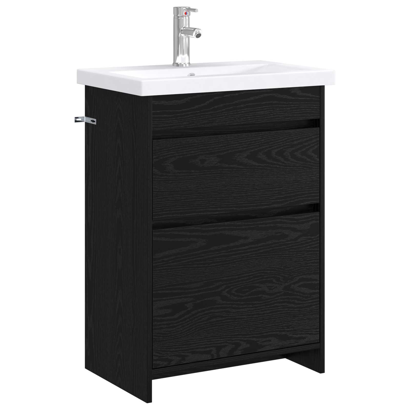 Badrumsmöbelset Svart ek 61 x 40 x 84,5 cm Konstruerat trä