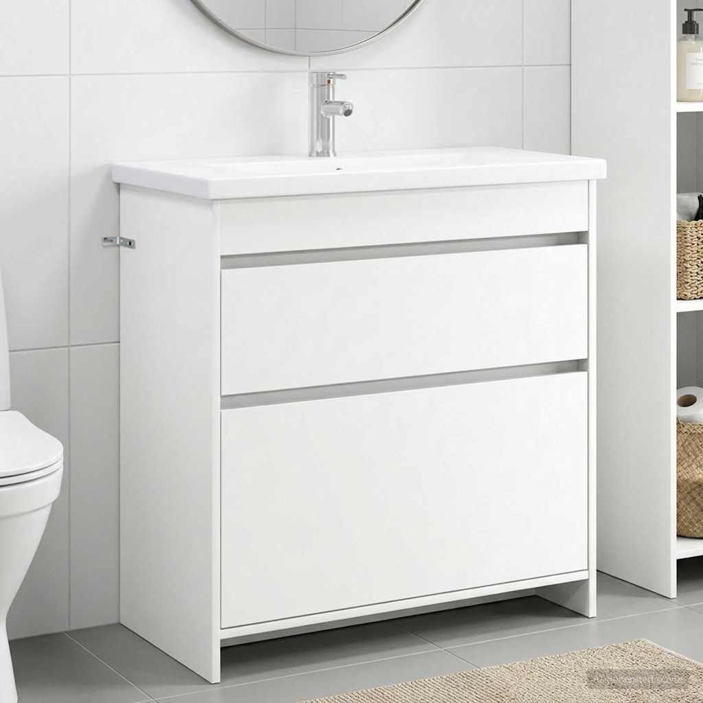 Badrumsmöbelset Vit 81 x 40 x 84,5 cm Konstruerat trä
