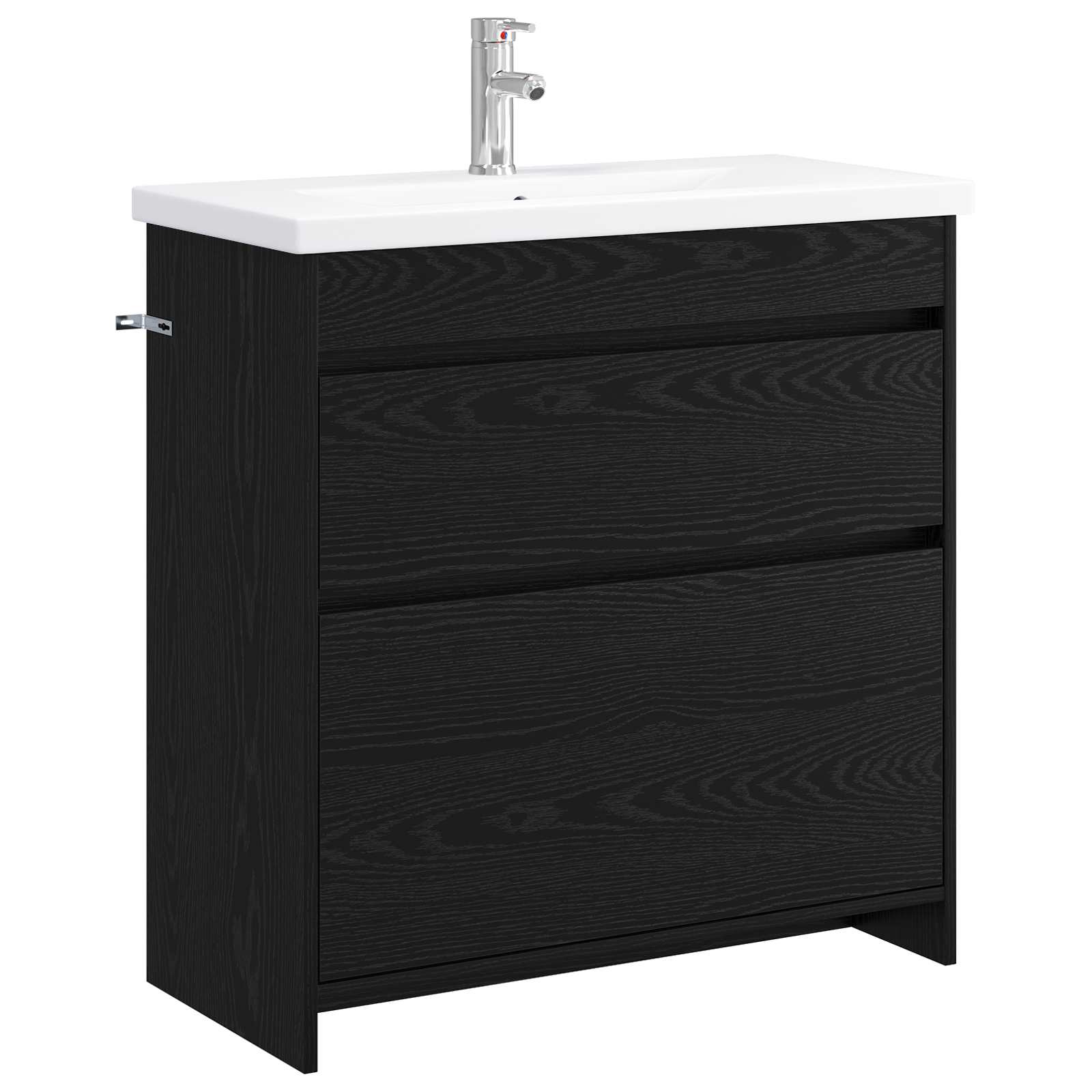 Badrumsmöbelset Svart ek 81 x 40 x 84,5 cm Konstruerat trä