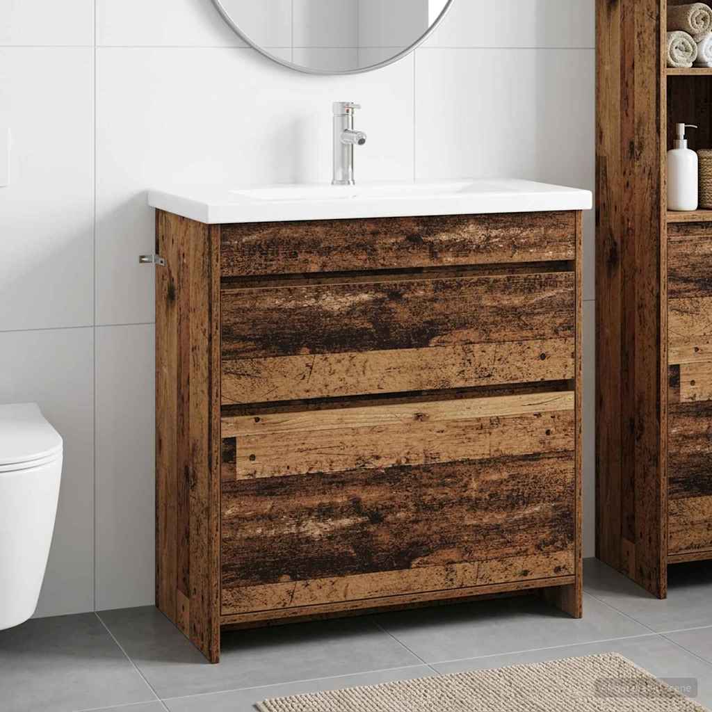 Badrumsmöbelset Gammalt trä 81 x 40 x 84,5 cm Konstruerat trä