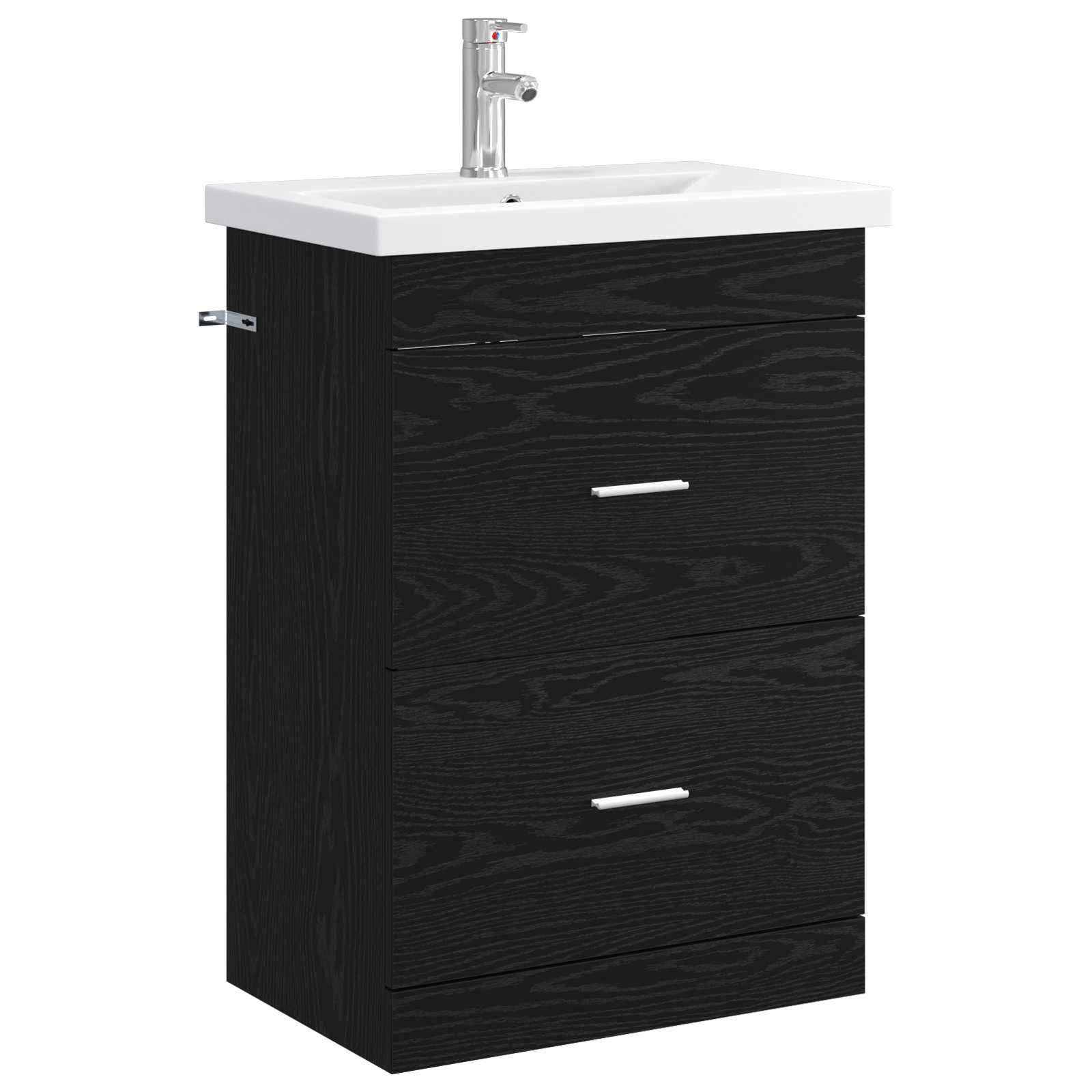 Badrumsmöbelset Svart ek 61 x 40 x 84,5 cm Konstruerat trä