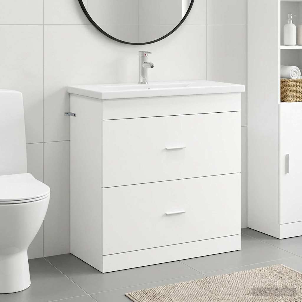 Badrumsmöbelset Vit 81 x 40 x 84,5 cm Konstruerat trä