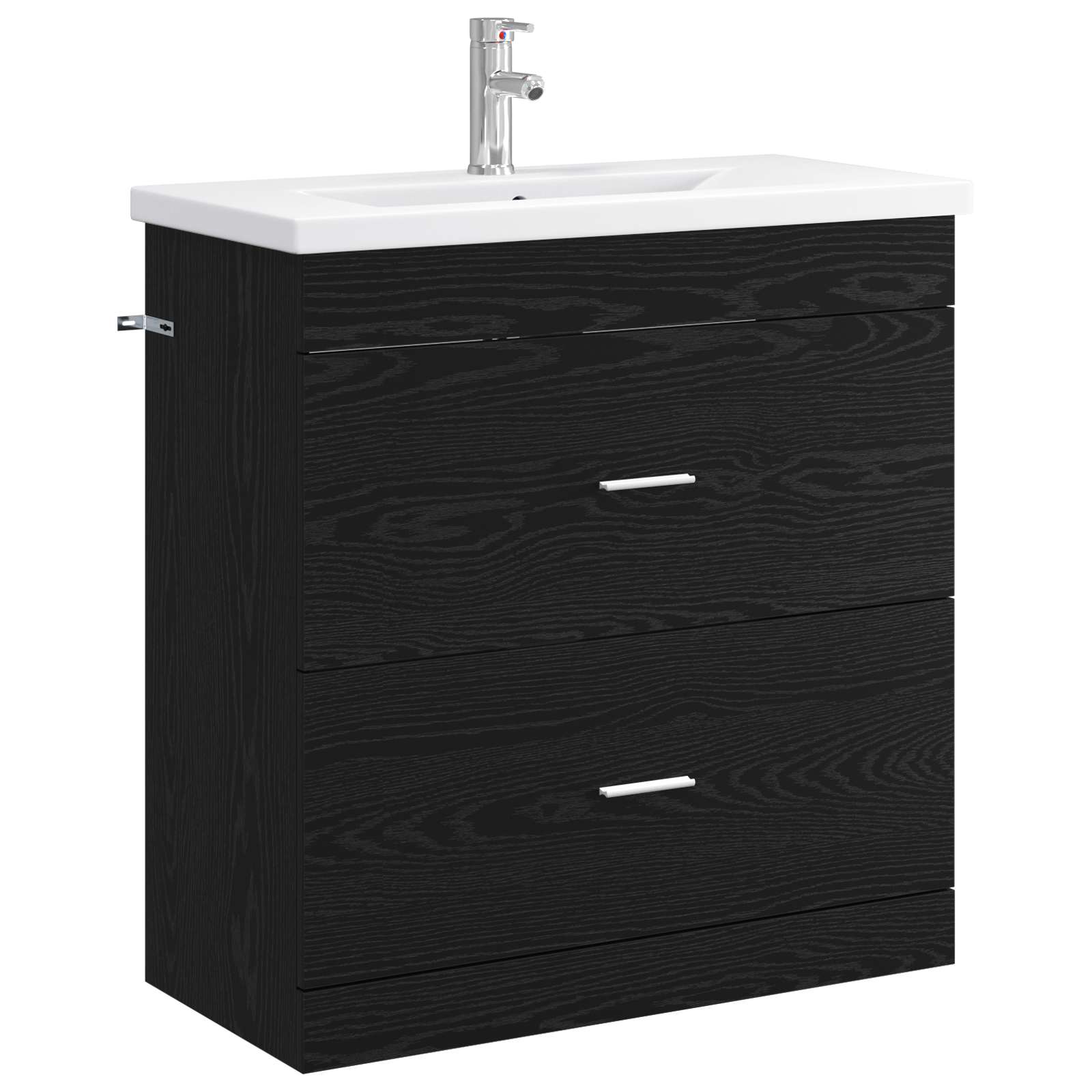 Badrumsmöbelset Svart ek 81 x 40 x 84,5 cm Konstruerat trä