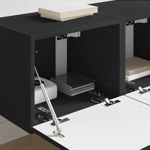 TV Vägghylla 2 pcs Svart 60 x 31 x 29.5 cm Konstruerat trä