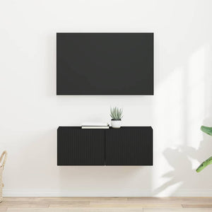 TV Vägghylla 2 pcs Svart 60 x 31 x 29.5 cm Konstruerat trä