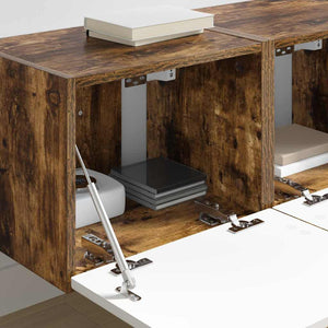 TV Vägghylla 2 pcs Rökt ek 60 x 31 x 29.5 cm Konstruerat trä