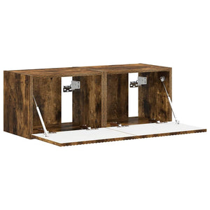 TV Vägghylla 2 pcs Rökt ek 60 x 31 x 29.5 cm Konstruerat trä