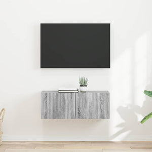 TV Vägghylla 2 pcs Grå Sonoma 60 x 31 x 29.5 cm Konstruerat trä