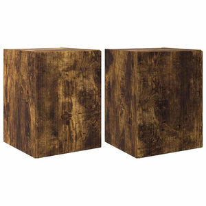 TV Vägghylla 2 pcs Rökt ek 30 x 31 x 40 cm Konstruerat trä