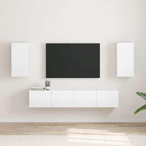 TV Vägghylla 2 pcs Glansig Vit 30 x 31 x 60 cm Konstruerat trä