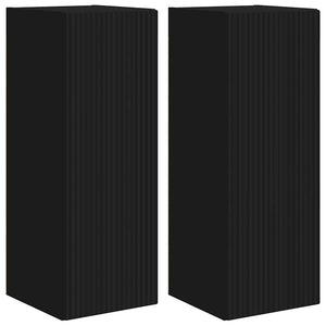 TV Vägghylla 2 pcs Svart 30 x 31 x 80 cm Konstruerat trä