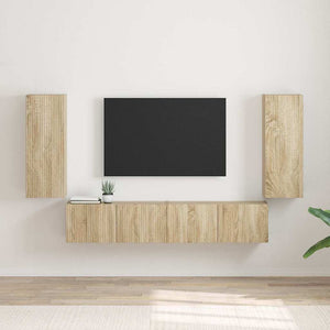 TV Vägghylla 2 pcs Sonoma 30 x 31 x 80 cm Konstruerat trä