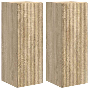TV Vägghylla 2 pcs Sonoma 30 x 31 x 80 cm Konstruerat trä