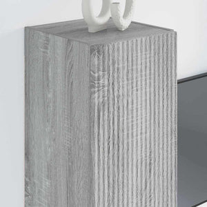 TV Vägghylla 2 pcs Grå Sonoma 30 x 31 x 80 cm Konstruerat trä