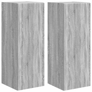 TV Vägghylla 2 pcs Grå Sonoma 30 x 31 x 80 cm Konstruerat trä