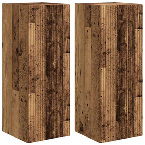 TV Vägghylla 2 pcs Gammalt trä 30 x 31 x 80 cm Konstruerat trä