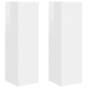 TV Vägghylla 2 pcs Glansig Vit 30 x 31 x 100 cm Konstruerat trä