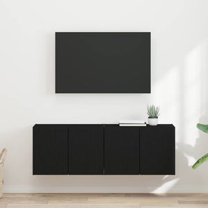 TV Vägghylla 2 pcs Svart 59,5 x 31 x 40 cm Konstruerat trä