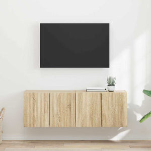TV Vägghylla 2 pcs Sonoma-ek 59,5 x 31 x 40 cm Konstruerat trä