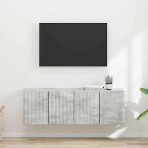TV Vägghylla 2 pcs Betonggrå 59,5 x 31 x 40 cm Konstruerat trä