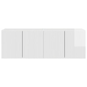 TV Vägghylla 2 pcs Högblanka vita 59,5 x 31 x 40 cm