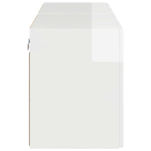 TV Vägghylla 2 pcs Högblanka vita 59,5 x 31 x 40 cm