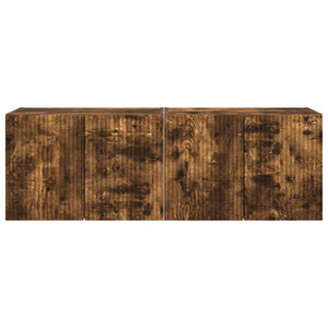 TV Vägghylla 2 pcs Rökt ek 59,5 x 31 x 40 cm Konstruerat trä