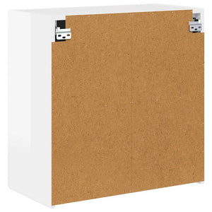 TV Vägghylla Högblanka vita 59,5 x 31 x 60 cm Konstruerat trä