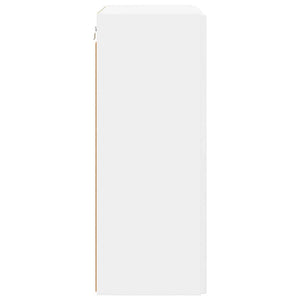 TV Vägghylla Väggmonterad Vit 59,5 x 31 x 80 cm Konstruerat trä