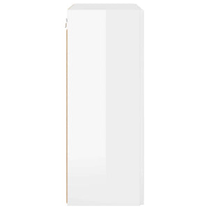 TV Vägghylla Högblanka vita 59,5 x 31 x 80 cm Konstruerat trä