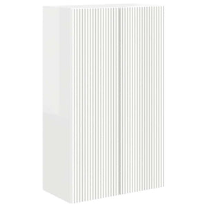 TV Vägghylla Högblanka vita 59,5 x 31 x 100 cm Konstruerat trä