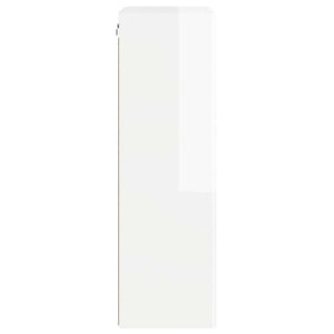 TV Vägghylla Högblanka vita 59,5 x 31 x 100 cm Konstruerat trä