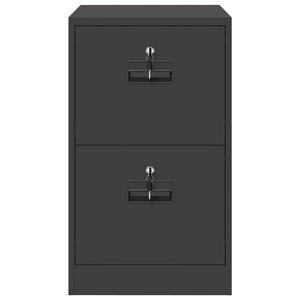 Arkivkåp med låda Svart 44 x 50 x 106.5 cm Kallvalsat Stål