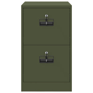 Arkivkåp med låda Olivgrön 44 x 50 x 106.5 cm Kallvalsat Stål