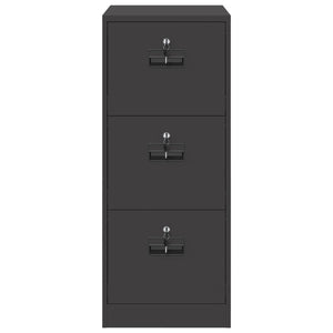 Arkivkåp med låda Svart 44 x 50 x 106.5 cm Kallvalsat Stål