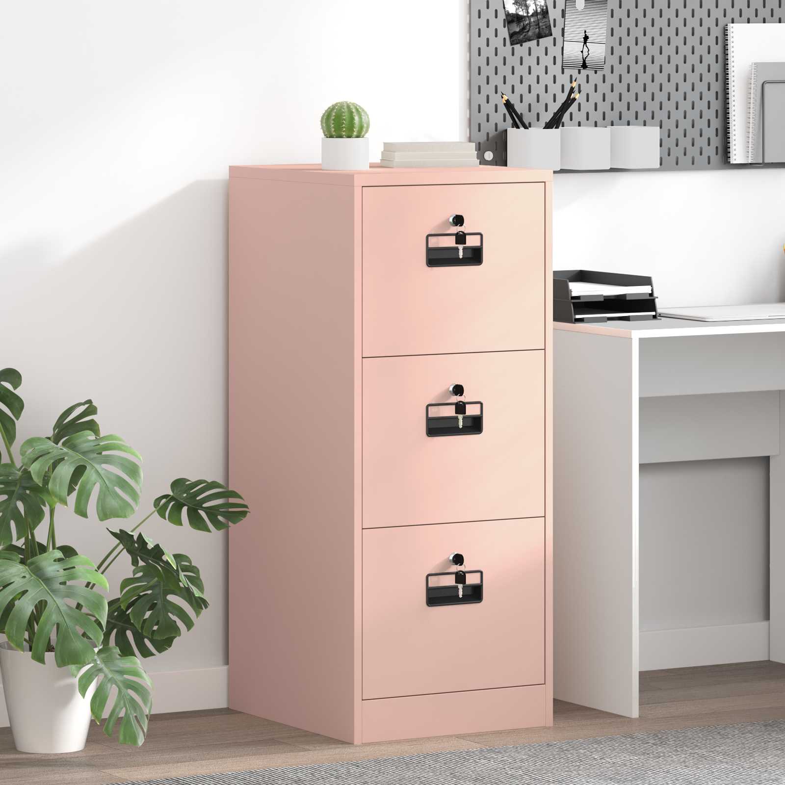 Arkivkåp med låda Rosa 44 x 50 x 106.5 cm Kallvalsat Stål