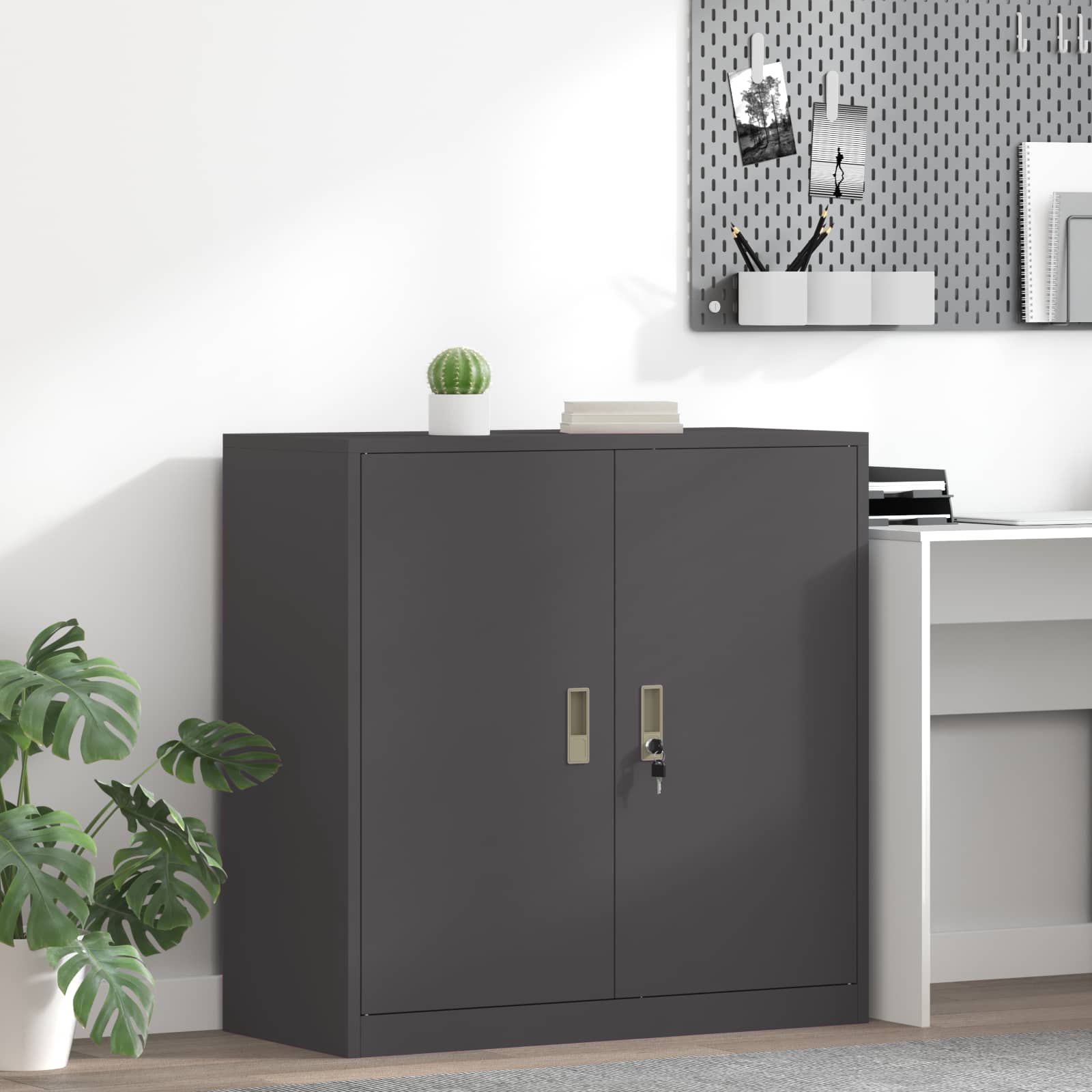 Förvaringsskåp Svart 90 x 40 x 90 cm Stål