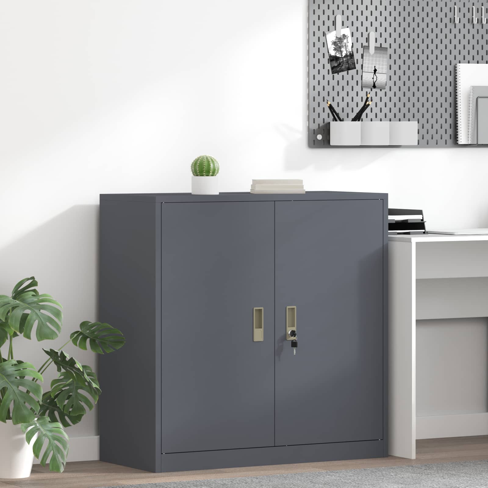 Förvaringsskåp Antracit 90 x 40 x 90 cm Stål