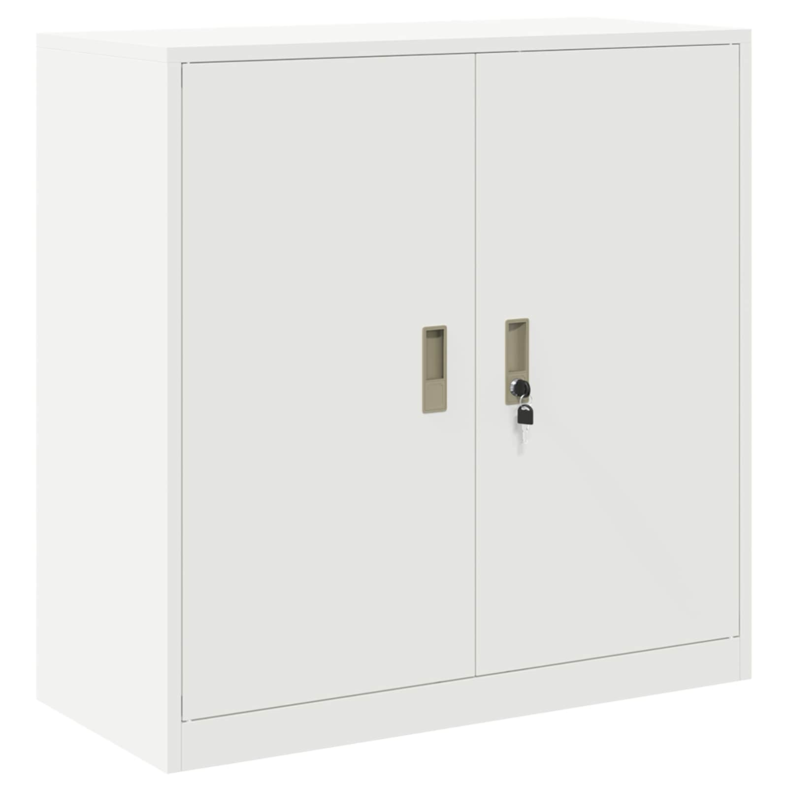Förvaringsskåp Vit 90 x 40 x 90 cm Stål