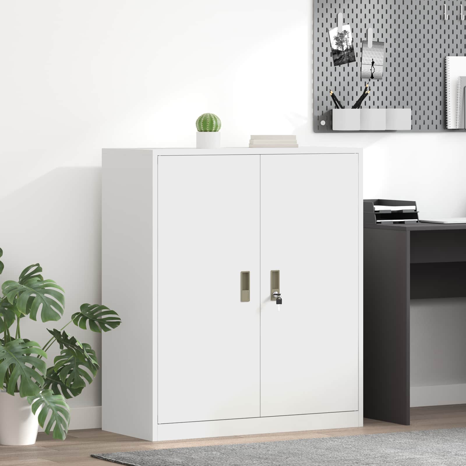 Förvaringsskåp Vit 90 x 40 x 105 cm Stål