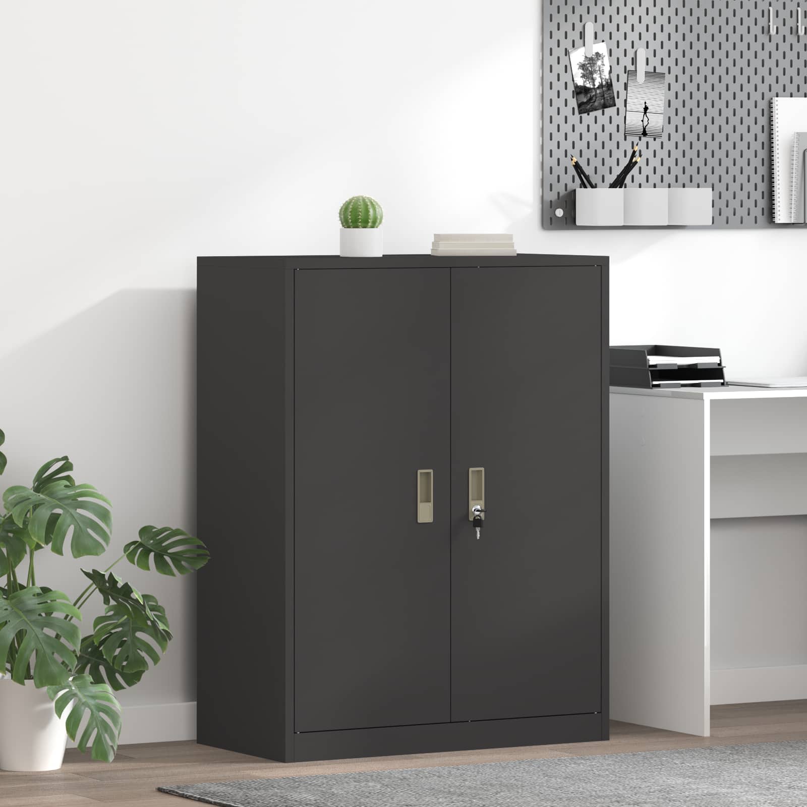 Förvaringsskåp Svart 80 x 40 x 105 cm Stål
