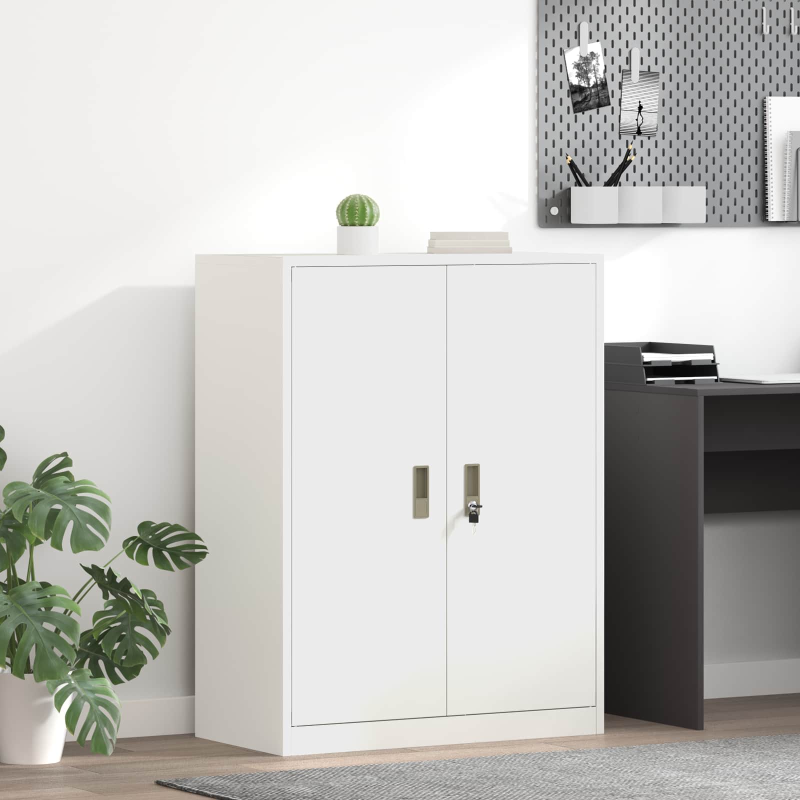 Förvaringsskåp Vit 80 x 40 x 105 cm Stål