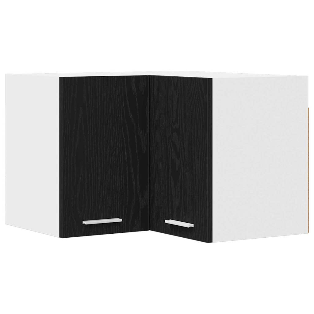 Hängande skåp Svart ek och vit 57 x 57 x 40 cm Konstruerat trä