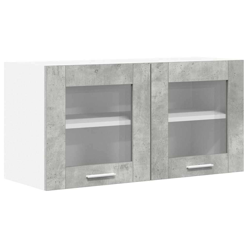 Hängande skåp Betonggrå och vit 80 x 31 x 40 cm Konstruerat trä