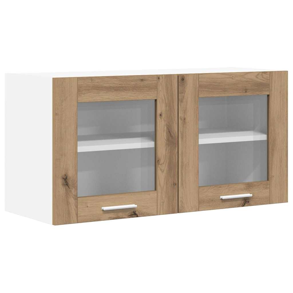 Hängande skåp Artisan ek och vit 80 x 31 x 40 cm