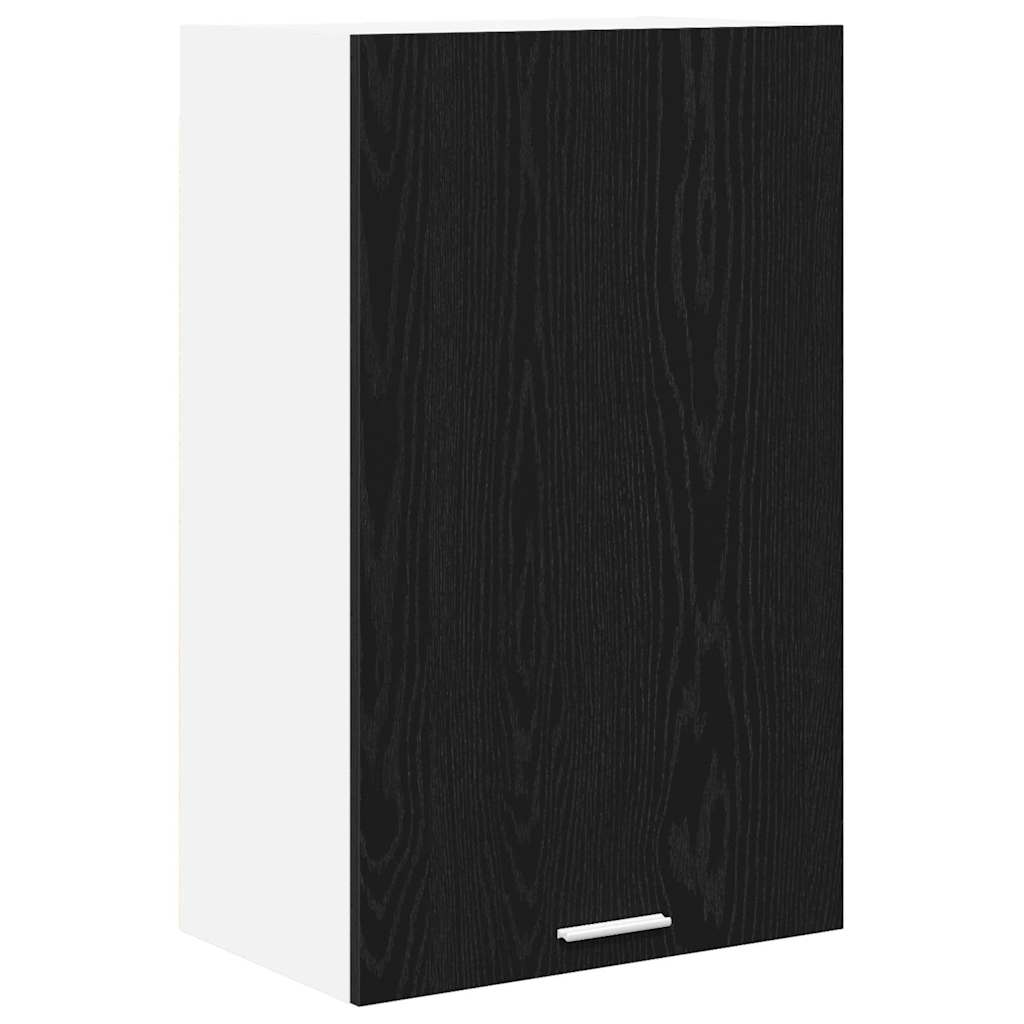 Hängande skåp Svart ek och vit 50 x 31 x 80 cm Konstruerat trä